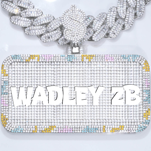 CUSTOM LETTER NECKLACE 3D COLORFUL SQUARE