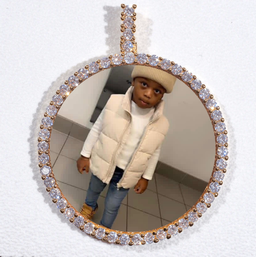 LARGE 3D CIRCLE CUSTOM PICTURE PENDANT