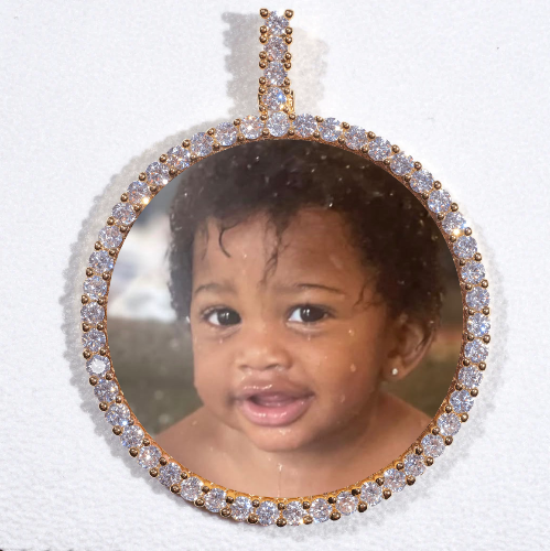 LARGE 3D CIRCLE CUSTOM PICTURE PENDANT