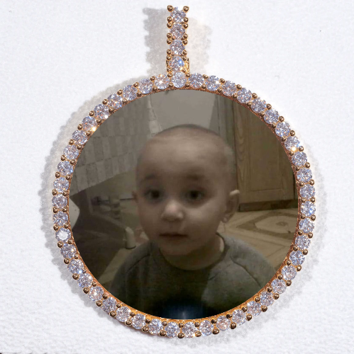 LARGE 3D CIRCLE CUSTOM PICTURE PENDANT
