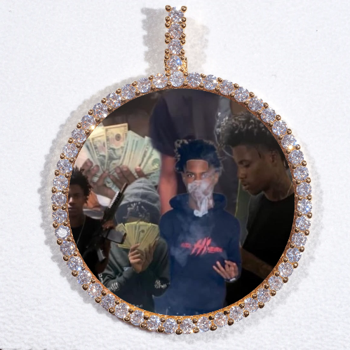 LARGE 3D CIRCLE CUSTOM PICTURE PENDANT