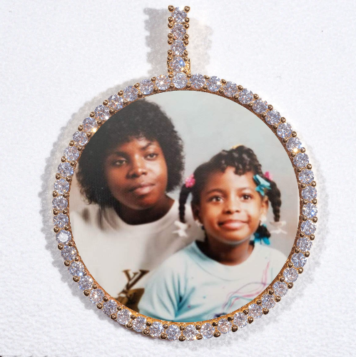 LARGE 3D CIRCLE CUSTOM PICTURE PENDANT