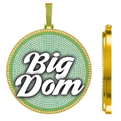 CUSTOM LETTER NECKLACE 3D BIG DISC