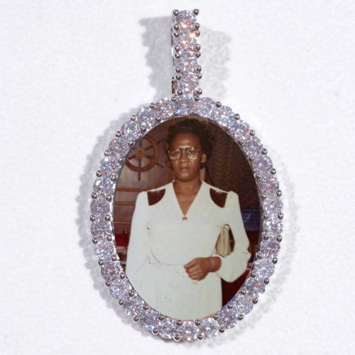 Large 3D Oval Custom Picture Pendant