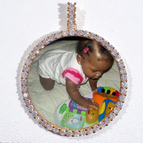 LARGE 3D CIRCLE CUSTOM PICTURE PENDANT