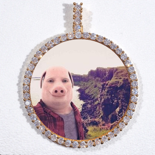 LARGE 3D CIRCLE CUSTOM PICTURE PENDANT