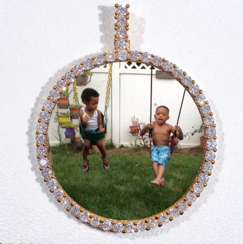 LARGE 3D CIRCLE CUSTOM PICTURE PENDANT