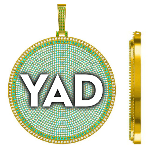 CUSTOM LETTER NECKLACE 3D BIG DISC