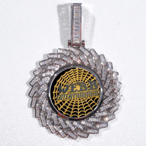 Large 3D Baguette Custom Picture Pendant