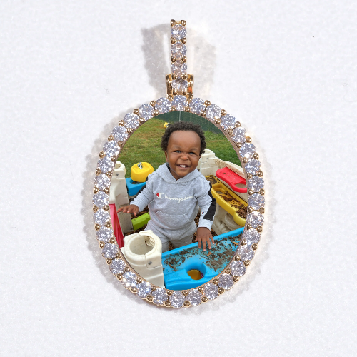3D Oval Custom Picture Pendant