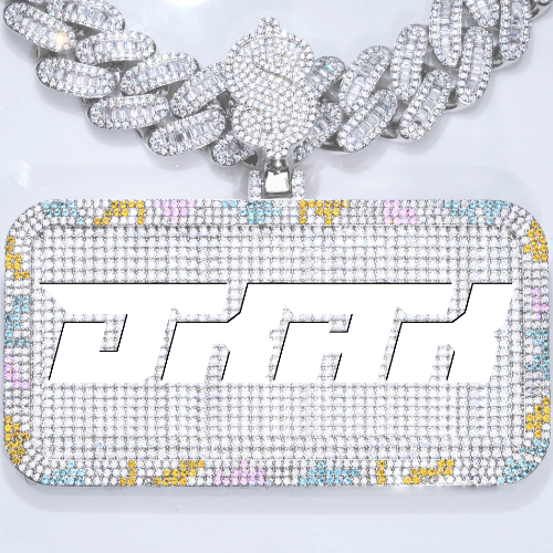 CUSTOM LETTER NECKLACE 3D COLORFUL SQUARE