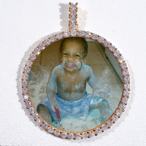 LARGE 3D CIRCLE CUSTOM PICTURE PENDANT