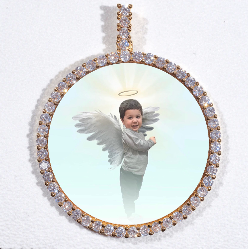 LARGE 3D CIRCLE CUSTOM PICTURE PENDANT
