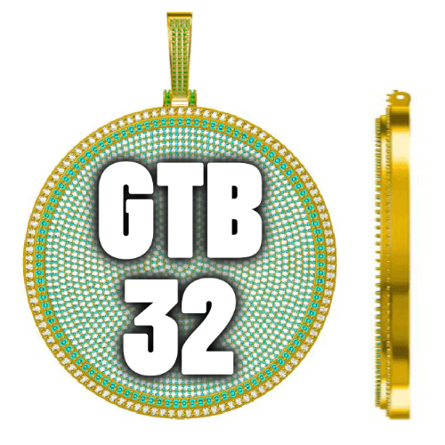 CUSTOM LETTER NECKLACE 3D BIG DISC