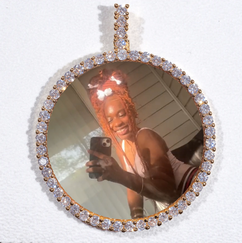 LARGE 3D CIRCLE CUSTOM PICTURE PENDANT