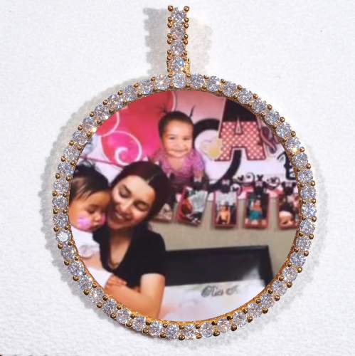 LARGE 3D CIRCLE CUSTOM PICTURE PENDANT