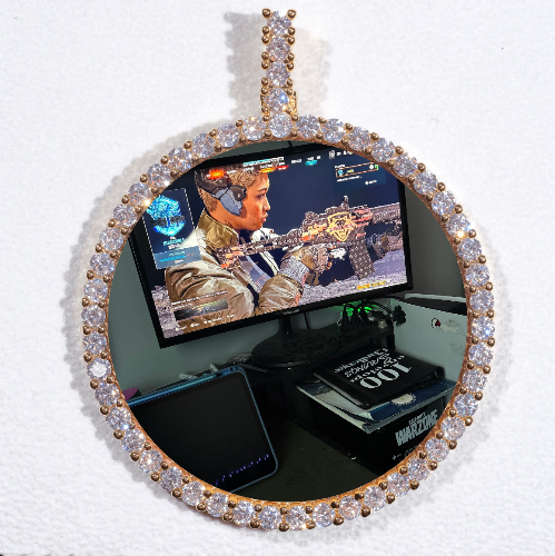 LARGE 3D CIRCLE CUSTOM PICTURE PENDANT