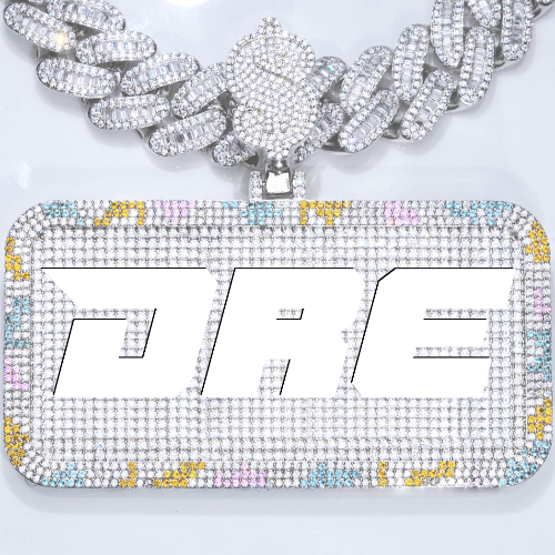 CUSTOM LETTER NECKLACE 3D COLORFUL SQUARE