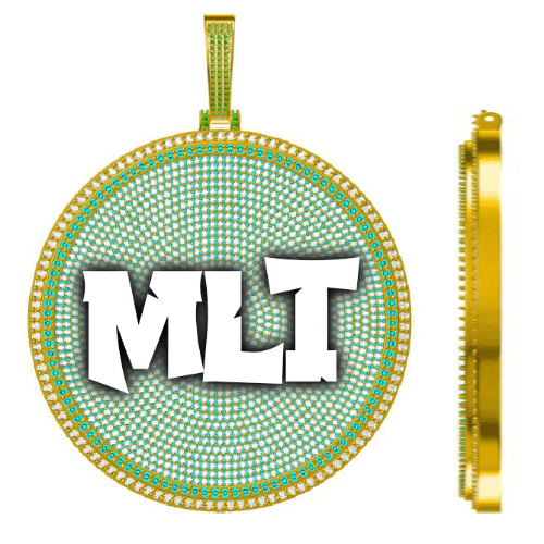 CUSTOM LETTER NECKLACE 3D BIG DISC