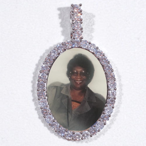 Large 3D Oval Custom Picture Pendant