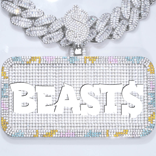 CUSTOM LETTER NECKLACE 3D COLORFUL SQUARE