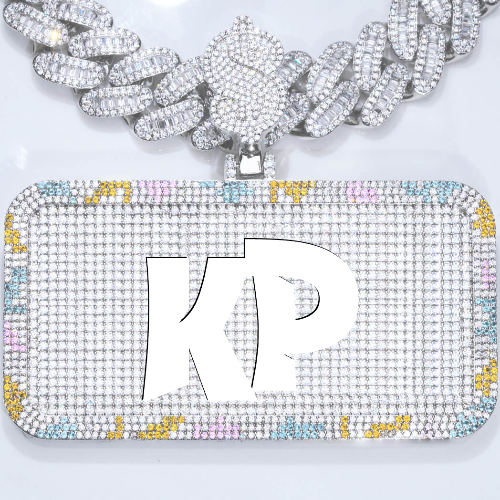 CUSTOM LETTER NECKLACE 3D COLORFUL SQUARE
