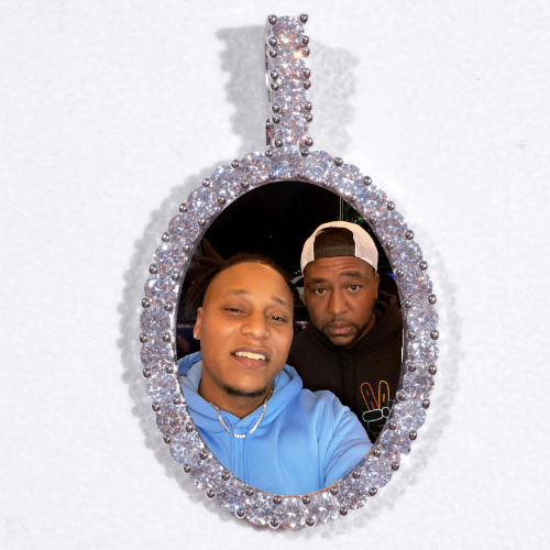 Large 3D Oval Custom Picture Pendant