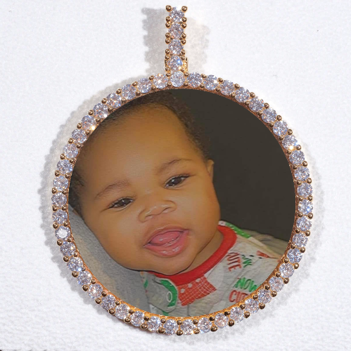 LARGE 3D CIRCLE CUSTOM PICTURE PENDANT