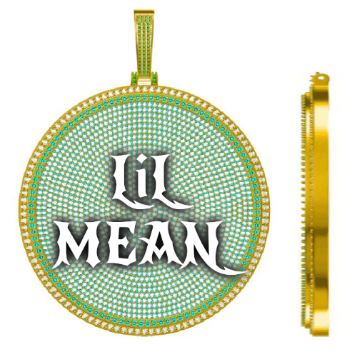CUSTOM LETTER NECKLACE 3D BIG DISC