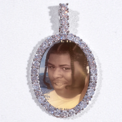 Large 3D Oval Custom Picture Pendant