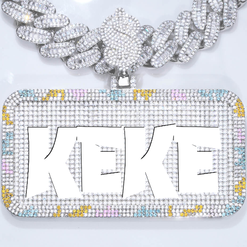 CUSTOM LETTER NECKLACE 3D COLORFUL SQUARE