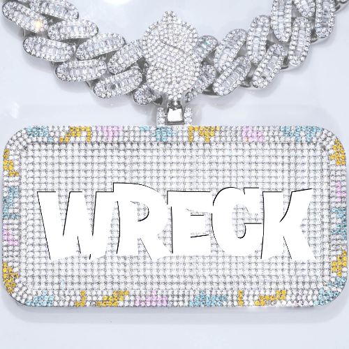 CUSTOM LETTER NECKLACE 3D COLORFUL SQUARE