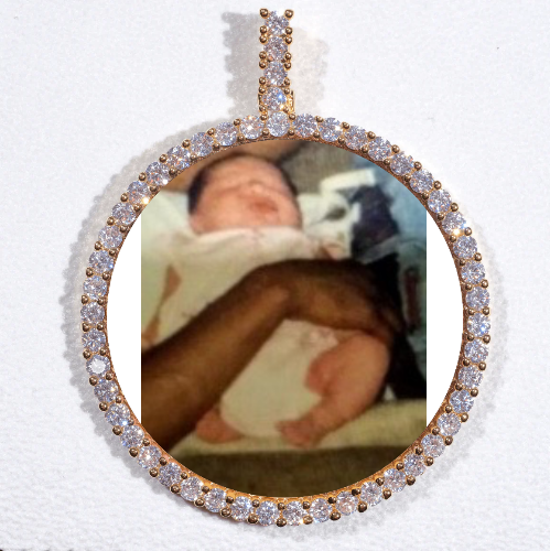 LARGE 3D CIRCLE CUSTOM PICTURE PENDANT