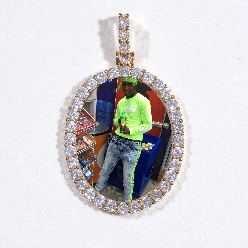 3D Oval Custom Picture Pendant
