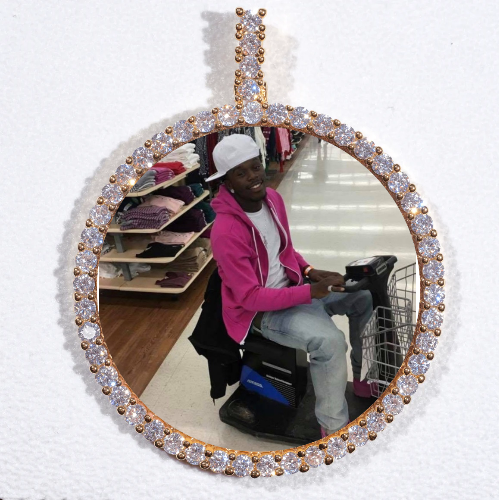 LARGE 3D CIRCLE CUSTOM PICTURE PENDANT