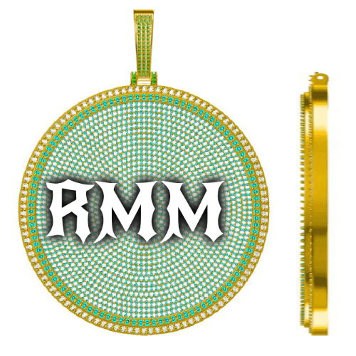 CUSTOM LETTER NECKLACE 3D BIG DISC