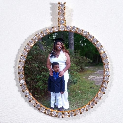 LARGE 3D CIRCLE CUSTOM PICTURE PENDANT