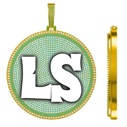 CUSTOM LETTER NECKLACE 3D BIG DISC