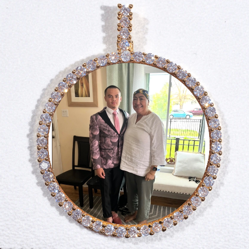 LARGE 3D CIRCLE CUSTOM PICTURE PENDANT