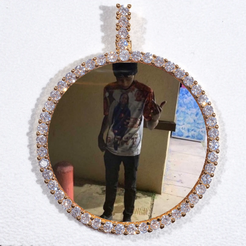 LARGE 3D CIRCLE CUSTOM PICTURE PENDANT