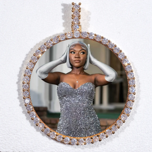 LARGE 3D CIRCLE CUSTOM PICTURE PENDANT