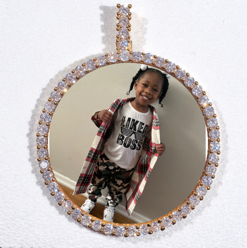 LARGE 3D CIRCLE CUSTOM PICTURE PENDANT