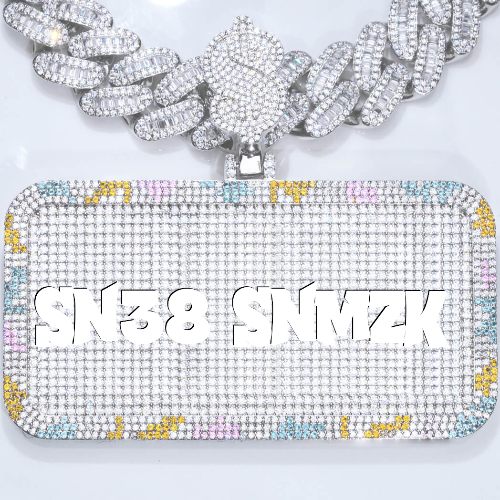 CUSTOM LETTER NECKLACE 3D COLORFUL SQUARE