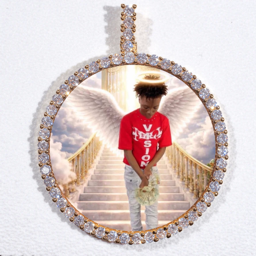 LARGE 3D CIRCLE CUSTOM PICTURE PENDANT