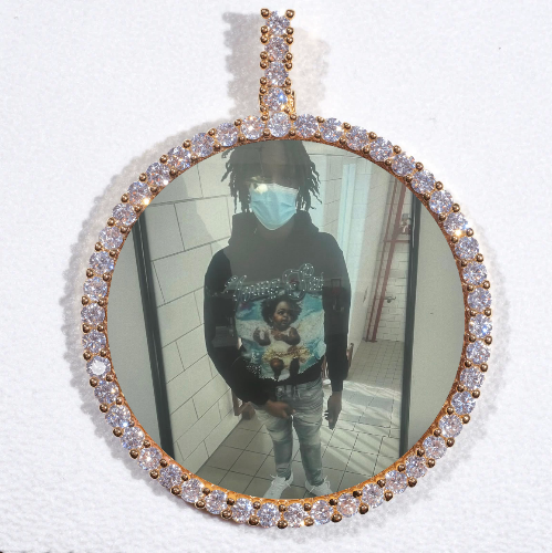 LARGE 3D CIRCLE CUSTOM PICTURE PENDANT