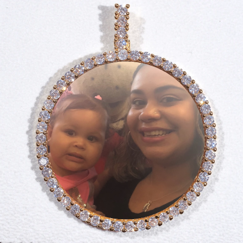 LARGE 3D CIRCLE CUSTOM PICTURE PENDANT
