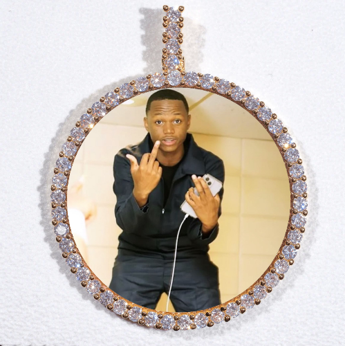LARGE 3D CIRCLE CUSTOM PICTURE PENDANT