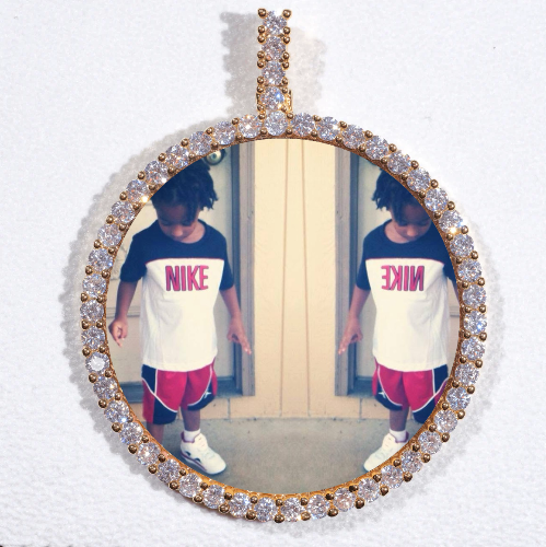 LARGE 3D CIRCLE CUSTOM PICTURE PENDANT