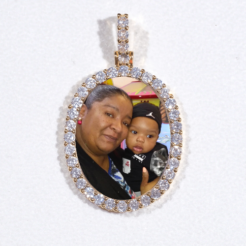 3D Oval Custom Picture Pendant