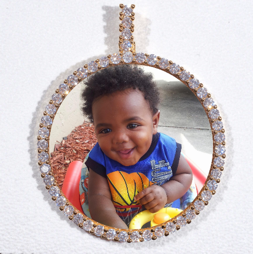 LARGE 3D CIRCLE CUSTOM PICTURE PENDANT